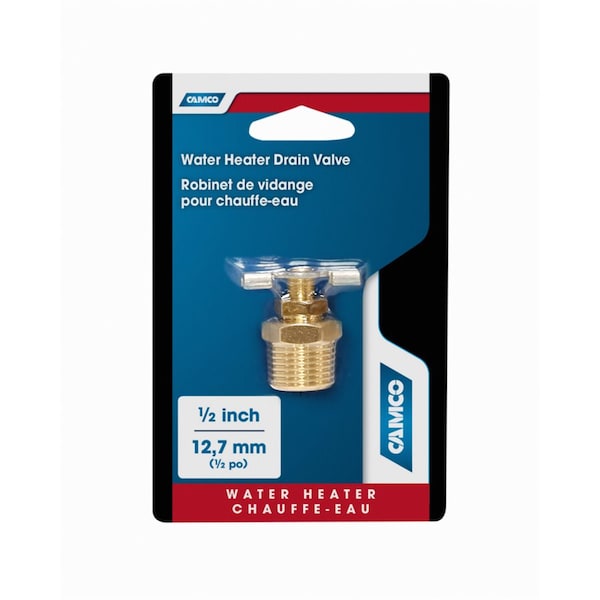 Camco WATER HEATER BRASS DRAIN VALVE 1/2IN 11703 - main
